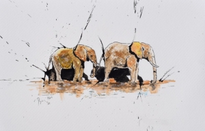 The elephants came in two by two