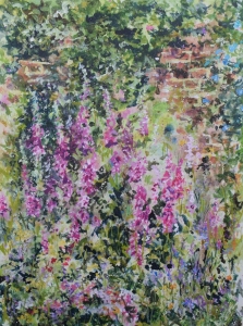 Foxgloves and mixed border