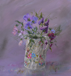 Sweet peas in a pretty jug